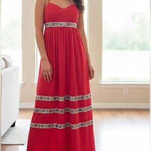 Badgley Mischka Bella Francine with spaghetti straps Maxi Dress size 4